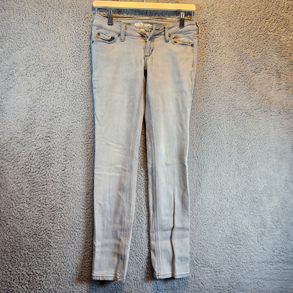Bullhead Venice Skinny Jeans Womens 1 Reg (Fits 28x30) Gray Stretch Low Rise Y2K